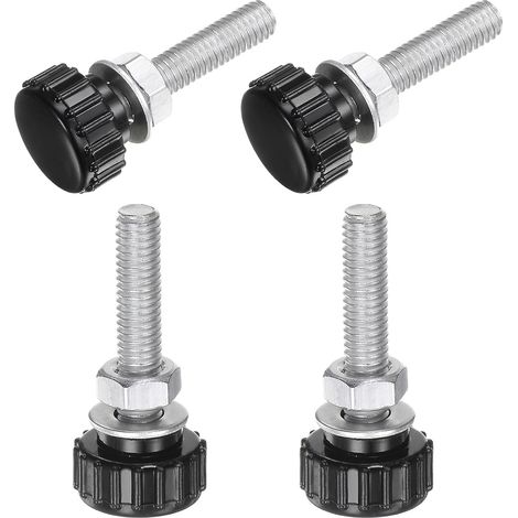 4er-set Rändelschrauben M6 X 30 Mm Mit Muttern Und Unterlegscheiben, Kunststoff-griffschrauben, Handdrehschrauben, Schwarz