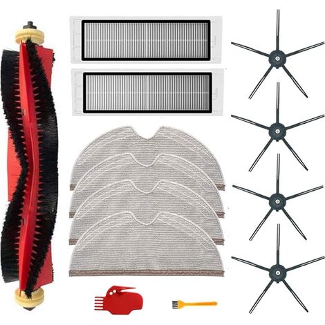 13-teiliges Zubehörset Für Xiaomi Roborock S6, S60, S65, S5 Max, S6 Maxv Und S6 Pure Staubsauger – 1 Hauptbürstenrolle, 2 Filter, 4 Wischtücher, 4 Seitenbürsten