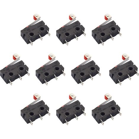 10 Stück Mikroschalter Aus Kunststoff Mit Hebelarm Und 3 Pins – Endschalter Spdt 220v 5a, Mini-kontaktschalter 1no 1nc Für Elektronische Anwendungen Und Automatisierung
