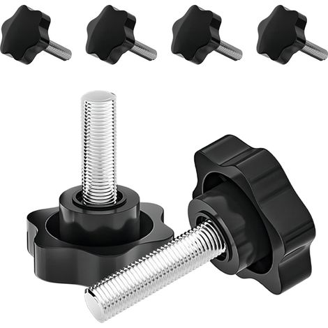 4 Stück Sterngriffschrauben M6 X 16mm Aus Kunststoff, Gerändelte Stellschrauben, Befestigungsschrauben Mit Sternkopf