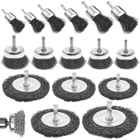 16 Stück Metallbürsten Für Bohrmaschine, 6 Mm Abrasive Metallbürste Für Bohrmaschine, Sechskantschaft-metallbürste, Für Winkelschleifer, Zur Entfernung Von Rost, Korrosion Und Farbe
