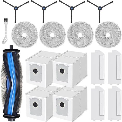 18 Stück Zubehör Für Mini-staubsauger Ersatzteile, 1 Hauptbürste, 4 Wischtücher, 4 Staubbeutel, 4 Filter, 4 Seitenbürsten