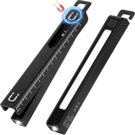 Arbeitslampe, Wiederaufladbare Led-stiftleuchte, Cob-arbeitslampe Mit Magnet, Lineal-messfunktion Und Batterieanzeige, 6 Modi, Taschenlampe Für Werkstatt Und Camping