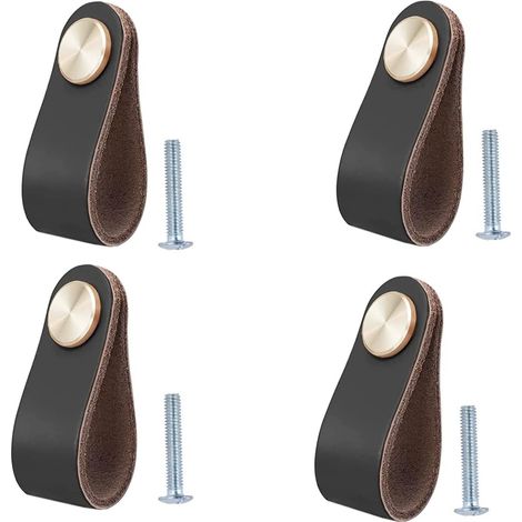 4er-set Möbelgriffe Aus Leder, Türknöpfe Für Schränke, Schubladengriffe, Vintage-möbelgriffe Für Schränke, Kommoden, Küche, Badezimmer