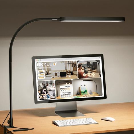Schreibtischlampe - Schreibtischlampe 1300lm Mit Flexiblem 360° Schwanenhals - 5 Farbmodi X 11 Helligkeitsstufen - Timer- Und Speicherfunktion - 12w Schreibtischlampe - Schwarz