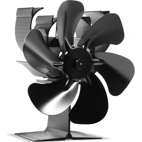 6-blatt-holzofenventilator Mit Thermometer, Wärmebetriebener Kaminofenventilator Für Holzöfen/kamine/gas/log (mittel)