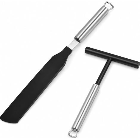 2-teiliges Set: Teigverteiler Und Crêpe-spachtel Aus Silikon – Pfannkuchen-teig-rakel Und Spatel Für Die Küche, Kuchen