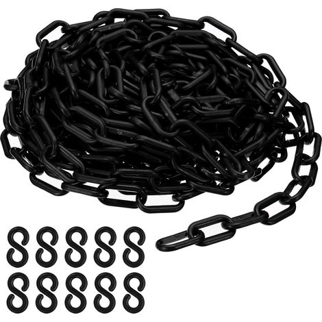Schwarze Kunststoff-kettenglieder, 10 M, 6 Mm, Für Absperrungen, Parkplätze, Zäune, Tore Und Dekoration