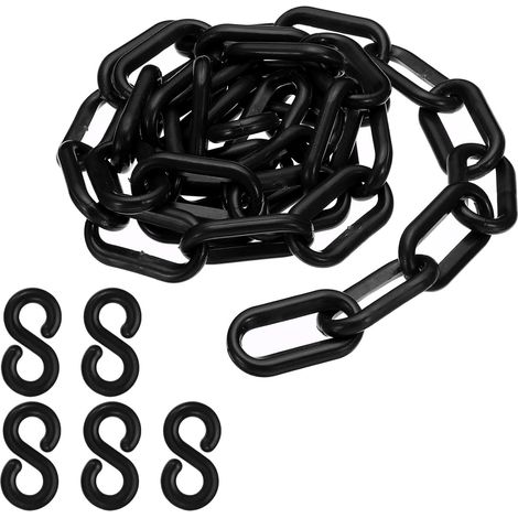 Schwarze Kunststoff-kettenglieder, 100 Cm, 6 Mm, Für Absperrungen, Parkplätze, Zäune, Tore Und Dekoration