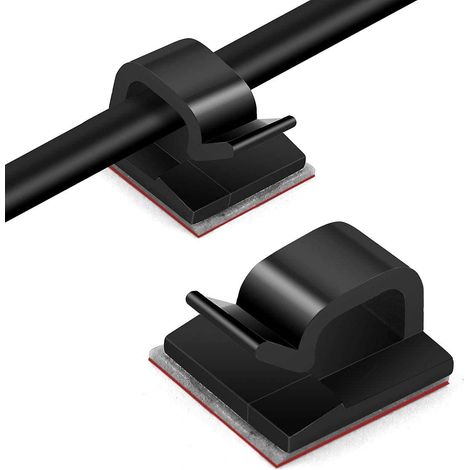 60 Stück Kabelclips, Selbstklebende Kabelhalter Zur Kabelfixierung Und -organisation, Elektrische Kabelklemmen Für Das Kabelmanagement, Schwarz
