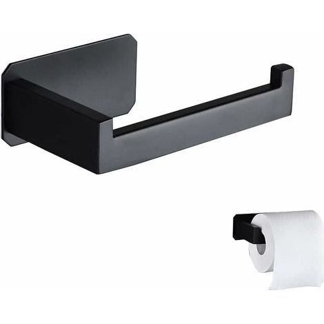 Schwarze Edelstahl-wc-papierhalterung Für Die Wand, Ohne Bohren, Mit 3m-klebebefestigung – Elegantes Design Für Bad Und Wc
