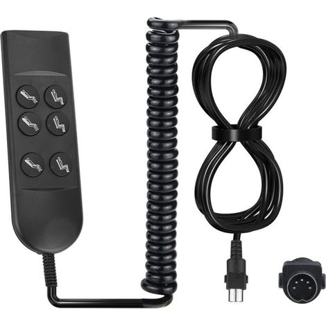 Elektrische Fernbedienung Mit 6 Tasten Und 5 Polen Für Motorisierte Relaxsessel – Manueller Schalter, Kompatibel Mit Schlafsofas Und Elektrischen Relaxsesseln