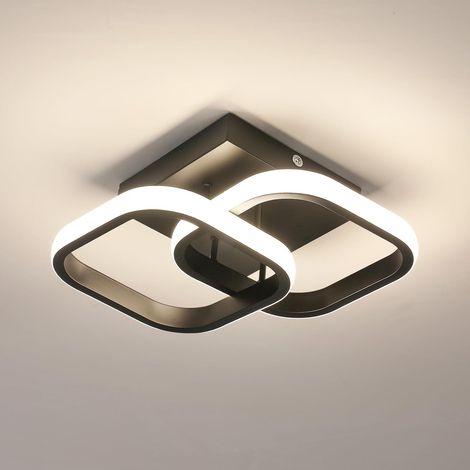 Moderne Quadratische Led-deckenleuchte, 2137lm Schwarze Deckenlampe Für Schlafzimmer, 29cm Acryl-deckenleuchte, Natürliches Licht 4500k, Für Wohnzimmer, Küche Und Flur [energieeffizienzklasse E]