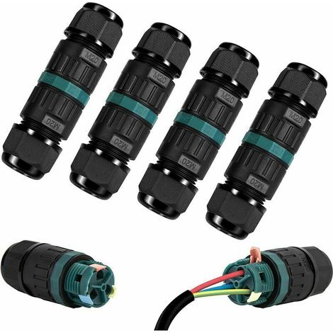 Wasserdichte Ip68-abzweigdose Für Den Außenbereich – 4er-pack Wasserdichte 2-adrige Elektrik-verbindungsdosen, Geeignet Für Erdkabel Mit 9 Bis 12 Mm