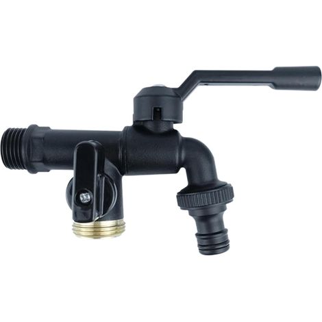 Wasserhahnadapter, Robuster Außengewinde-hahn Aus Kupfer Für Den Garten Mit Doppelausgang, 1/2 Zoll Bibcock-schlauchverteiler, Robustes Doppelkopf-4-punkt-t-stück