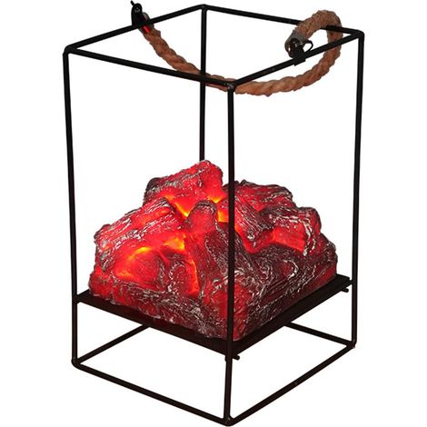 Tischlampe Nachtlicht, Europäischer Stil, Holzkohlenflamme, Dekoration Für Weihnachten Und Halloween