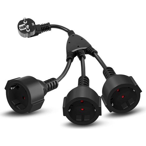 Dreifach-steckdosenadapter Mit Verlängerung, 3 Steckplätze 16a/250v, Max. 3500w, 3-in-1 Verteiler-adapter, Ip44-schutzart Für Den Haushalt