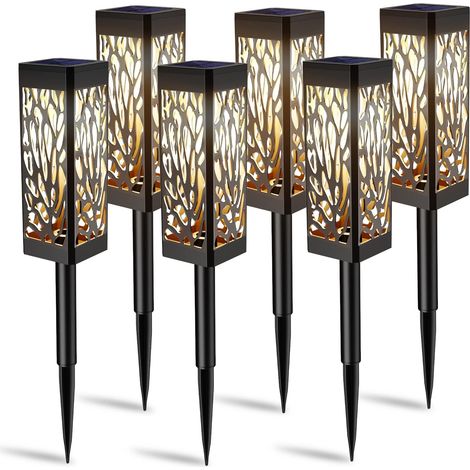 Solarlampen Für Außenbereich, 6 Stück Mit Warmweißem Led-licht, Automatische Ein-/ausschaltung Für Garten, Rasen Und Wege