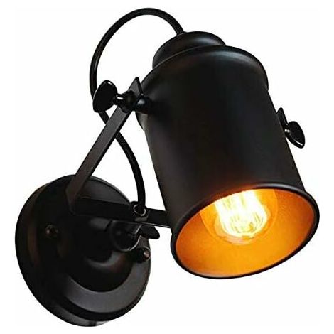 Innen-wandleuchte, Vintage-wandleuchte Aus Eisen, E27 Verstellbare Schwarze Wandleuchte Für Schlafzimmer, Wohnzimmer, Flur