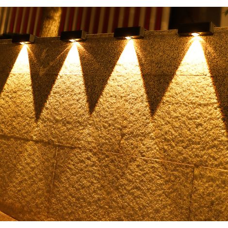 Solar-wandleuchte Gartenleuchte Led Außen-wandlampe 4er-set (warmweiß)