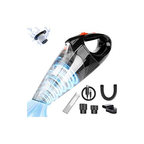 Kabelloser Handstaubsauger, Wiederaufladbar, 8500 Pa, 120 W, Tragbarer Mini-autostaubsauger Mit Led-lampe, Geräuscharm, Schnellladung, Waschbarer Filter, Für Nass- Und Trockenreinigung, Für Zuhause Un