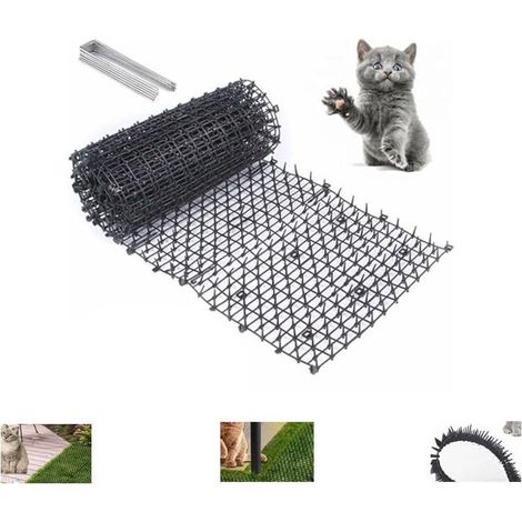 Anti-katzen-matte Mit Spitzen, 200x30cm Abschreckmatte Für Katzen, Hunde Und Tiere, Mit 8 U-förmigen Erdankern, Natürliches & Ökologisches Katzen- Und Hunderepellent