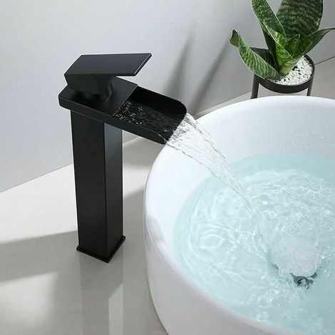 Waschbeckenarmatur, Matte Schwarze Waschtischmischer Für Aufsatzwaschbecken, Handwaschmischer Aus Rostfreiem Stahl, Oxidationsbeständig Und Bleifrei