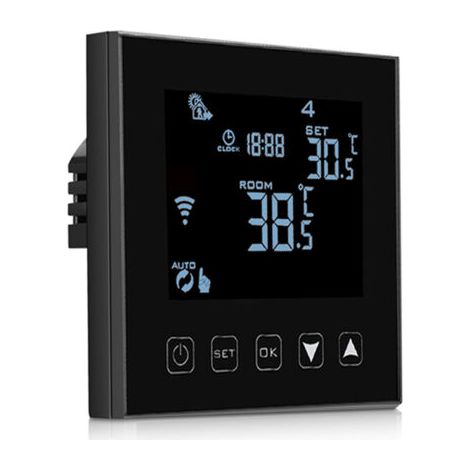 Intelligenter Thermostat Mit Wifi-anschluss Für Gas-/wasserheizkessel 90-240v, Programmierbarer Heizkesselthermostat, Schwarz
