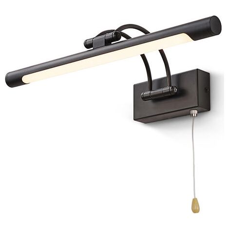 Led-wandleuchte Für Schlafzimmer, 8w, Ip44, Spiegel-wandleuchte, Badezimmerbeleuchtung, Mattes Schwarz, Innenbeleuchtung Mit Schalter, 40cm, 3000k, Wandlampen Für Bilder Und Vitrinen, Verstellbarer Ar