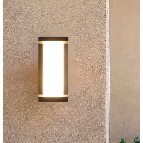 Außenwandlampe, 12w E27 Außenwandleuchten Aus Aluminium, Wasserdicht Ip54, Schwarz