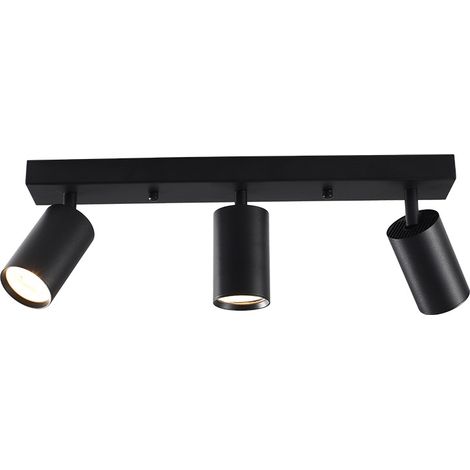 3er Led-deckenstrahler, Moderne Gu10 Deckenleuchte, Schwenkbare Spot-leuchte, Strahler-schiene Und Schienensystem, Schwarze Led-wandleuchten Für Küche, Wohnzimmer, Schlafzimmer, Weißes Licht