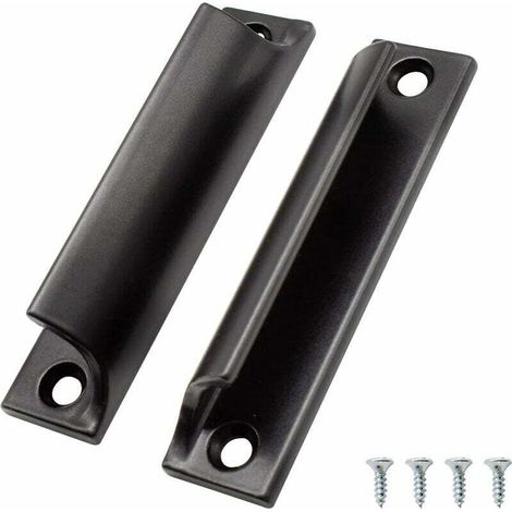 Aluminiumlegierung Griff Schiebetürgriff Balkontürgriff Schrank Schubladengriff Für Fenster, Möbelbeschläge Mit Schrauben (schwarz 2 Stück)