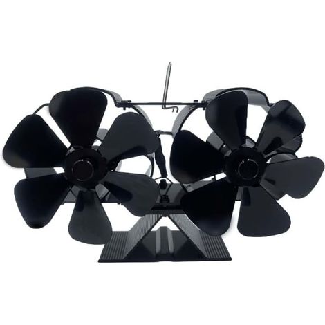 Leiser, Wärmebetriebener Ofenventilator Mit Doppelter Klinge Und Halterung, Ideal Für Holzöfen Und Holzbrenner