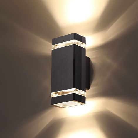 Led-wandleuchte, Ip65 Wasserdichte Außenwandleuchte, Moderne 3000k Außenbeleuchtung, Schwarz