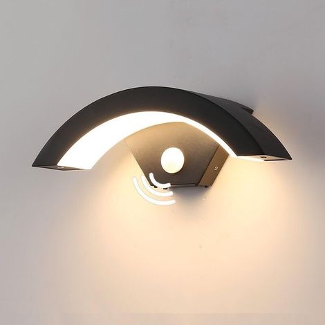 Außenwandleuchte Mit Bewegungsmelder, 24w Ip65 Wasserdichte Außenwandlampe, Schwarze Außenleuchte Für Terrasse, Eingang, Garten Und Garage, 3000k Warmweiß