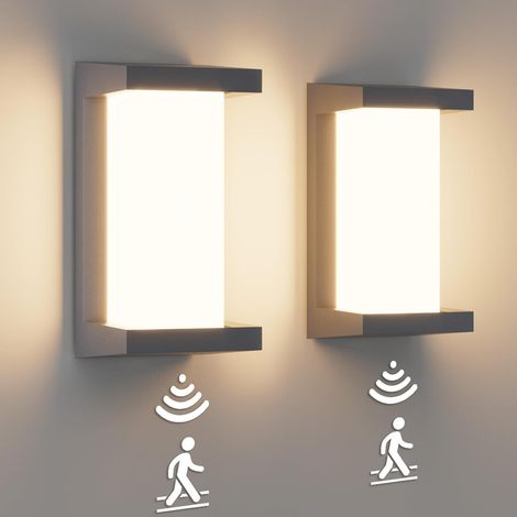 Led-wandleuchte – 2 Stück 18w Wandleuchte Mit Bewegungsmelder, Ip65 Wasserdichte Wandlampe, 3000k, 1200 Lumen Für Innen- Und Außenbereich