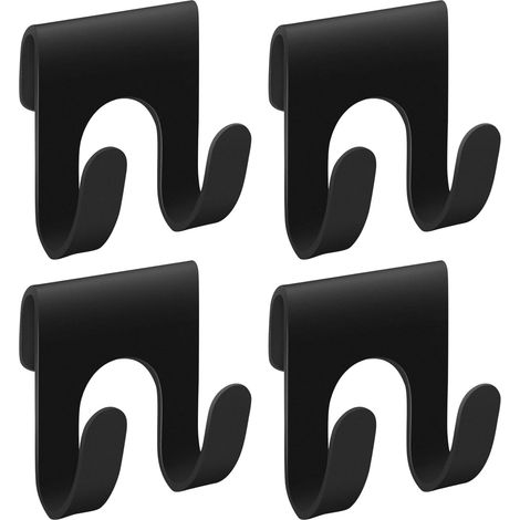 4er-set Schwarze Duschhaken, Rasiererhalter Für Die Dusche, Metallregal, Duschständer-haken, Badezimmeraufhänger, Doppelhaken Für Duschregal