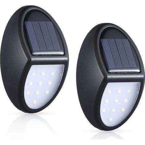 Solarleuchte Für Außenbereich, 2er-pack Außenwandleuchten Mit 10 Leds, Ip65 Wasserdichte Solarbeleuchtung Mit Dämmerungssensor