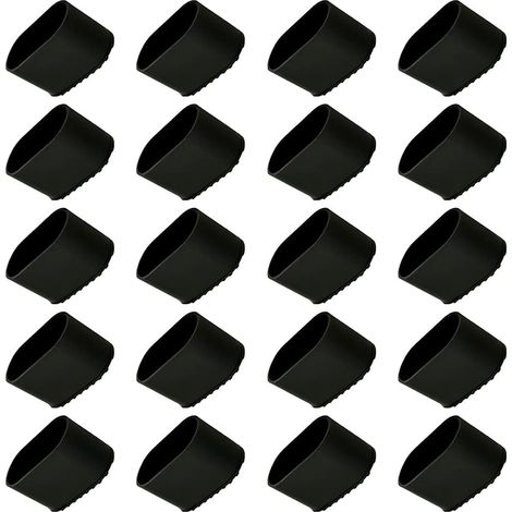 Stuhlbeinkappen, 20 Stück Stuhlbeinschutz, Bodenschutz, Fußkappen, Kunststoff-stuhlbeine, Bodenschutz, Schutzkappen 40x20 Mm Für Ovale Rohre