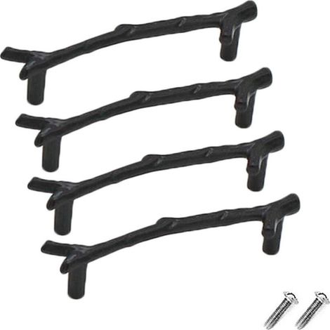 4er-set Vintage-schubladengriffe Aus Zinklegierung Für Schrank, Schublade, Landhaus, Chalet (96 Mm, Schwarz)