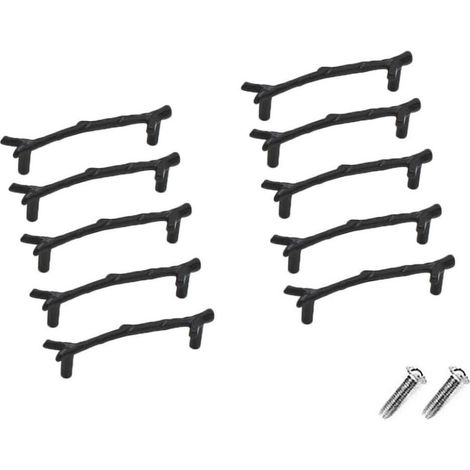 10er Set Vintage-schubladenknöpfe Aus Zinklegierung Für Schrank, Schublade, Landhaus, Hütte (96 Mm, Schwarz)
