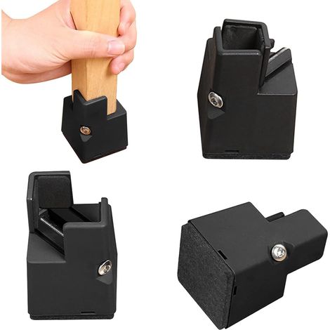 Satz Von 4 Verstellbaren Möbelfüßen - Schwarz - Höhe 50 Mm - Geeignet Für 22-42 Mm