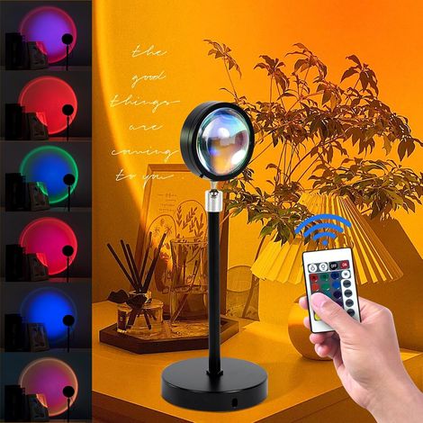 Sonnenuntergang-projektionslampe, Solarlampe, Sonnenlichtprojektor, Ferngesteuerte Lichtprojektion, Golden Hour 16 Rgb Farbwechsel-nachtlicht Für Schlafzimmerlampe