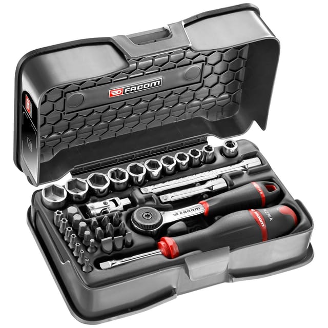 Set Knarre + Steckschlüssel 1/4 6-Kant metrisch Facom R.161-6P6
