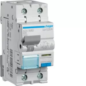 Hager FI-LS 1P+N 10KA B-6A 30MA A (ADA506D)