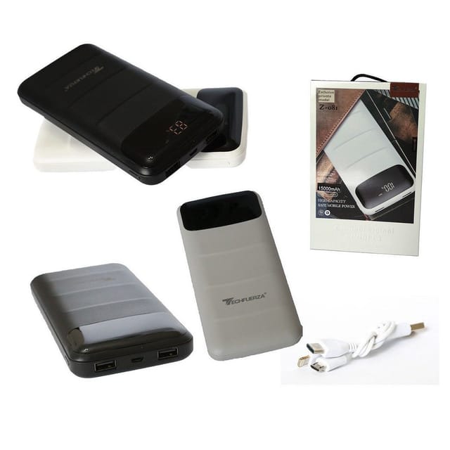 Trade Shop Traesio - Trade Shop - externer akku power bank 15000MAH led usb batterie ladegerät 5V 2.1A typ c -