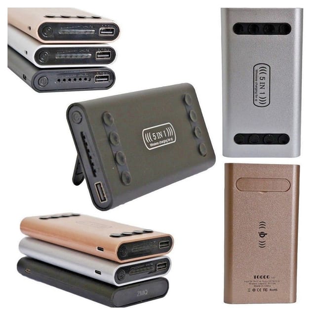 Trade Shop Traesio - Trade Shop - power bank 5 in 1 kabelloses qi led kabelloses ladegerät 10000MAH batterieladegerät -