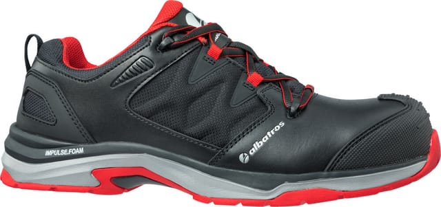 ALBATROS Sicherheitsschuh ULTRATRAIL BLACK Low Größe 41 schwarz / rot - 64.620.0-41