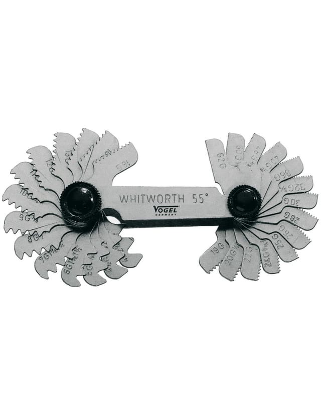 Stahlmodelle, für Gewinde, Whitworth Gewinde Typ 55°, 28 Klingen Vogel 471012
