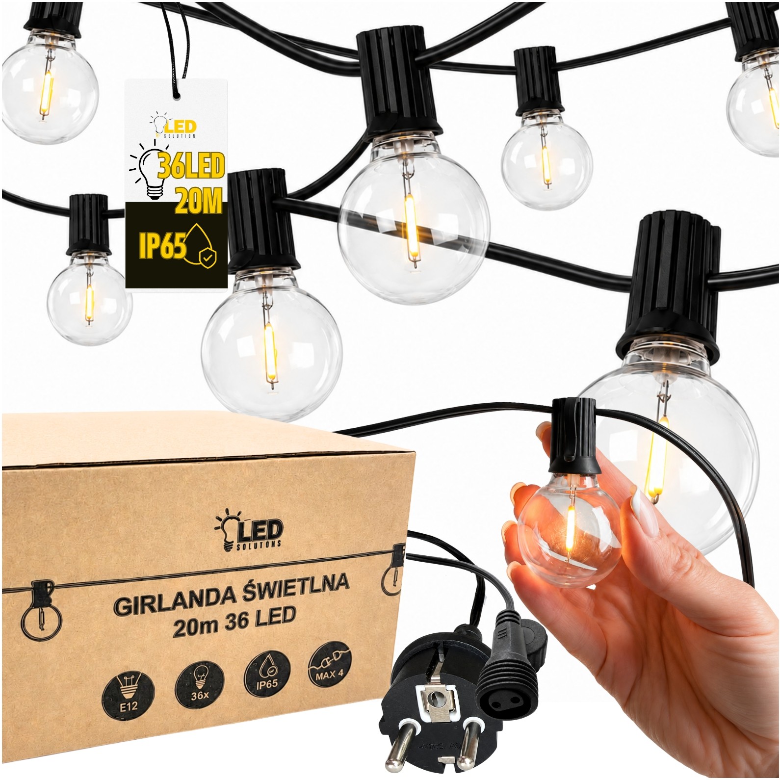 Led-lösung – Gartengirlande – 20 M, 36 Leds – M2